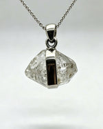 Herkimer Diamond Crystal Pendant – Raw Silver
