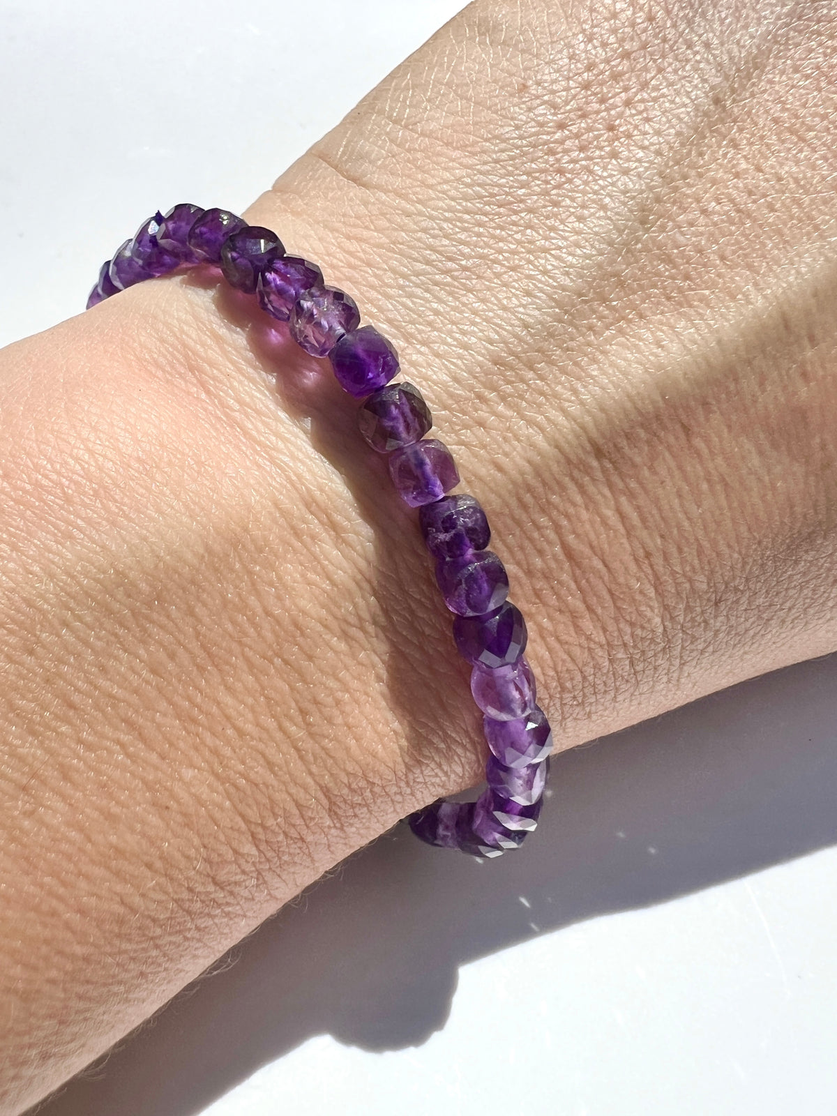 4mm AAA Amethyst Faceted Bracelet