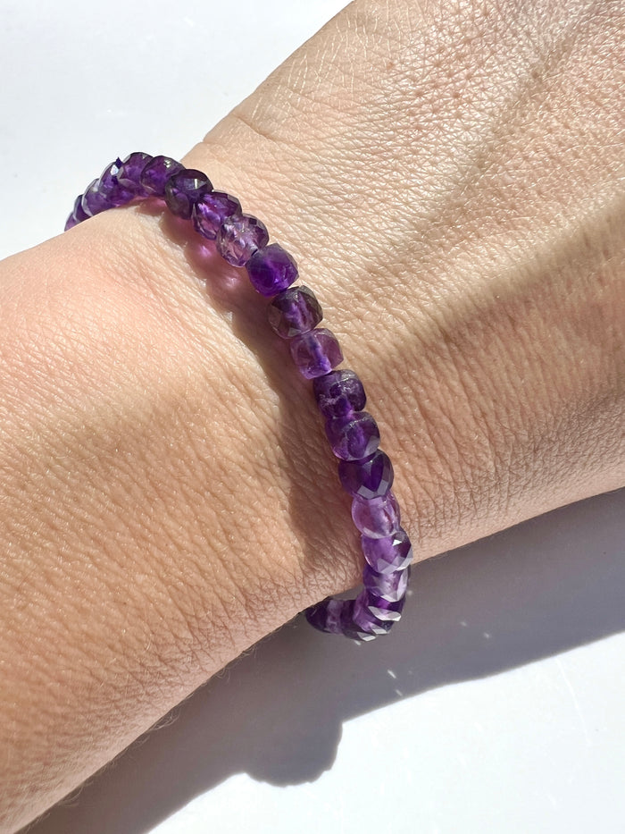 4mm AAA Amethyst Faceted Bracelet