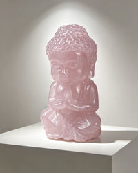 Rose Quartz Crystal Baby Buddha Carving