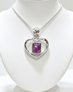 Ruby Pendant - Rectangle Silver