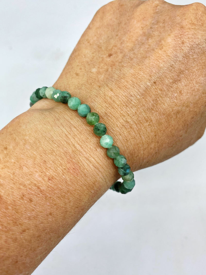 5mm Faceted Emerald Bracelet