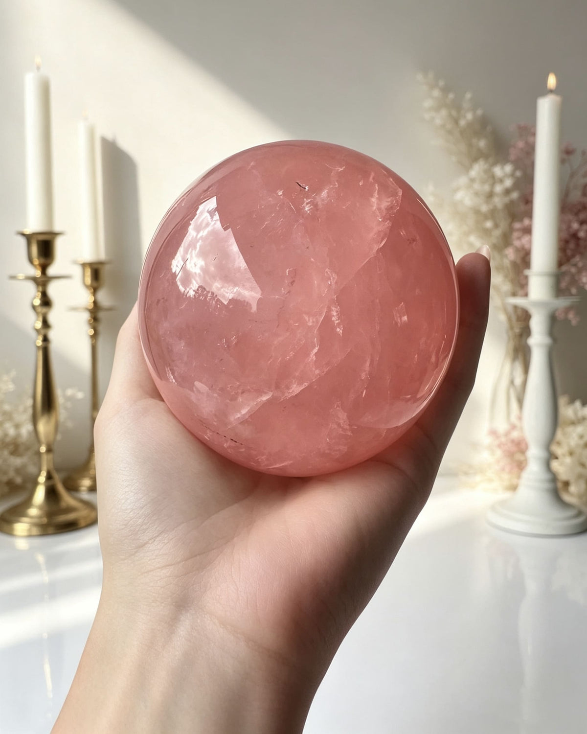 Rose Quartz Sphere - AAA Grade