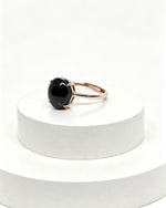 Oval Hematite Rose Gold Ring