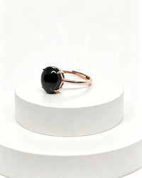 Oval Hematite Rose Gold Ring