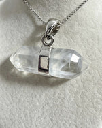 Blue Needle Silver Pendant - Double Terminated