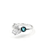 Apatite Crystal Ring – Butterfly Silver with Lab Diamonds