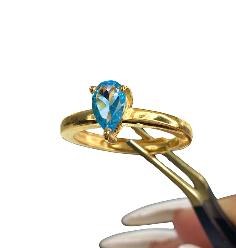 Adjustable AAA Grade London Topaz Ring