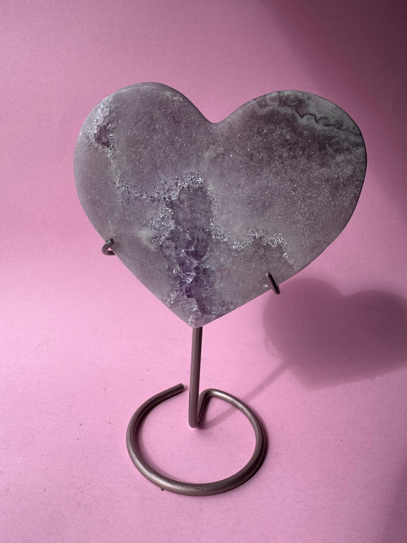 Lilac Pink Amethyst Heart