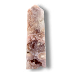 Flower Agate Obelisk with Amethyst Inclusions no. D957