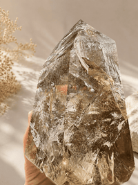 Natural Brazilian Smoky Citrine Tower On Spinning Stand