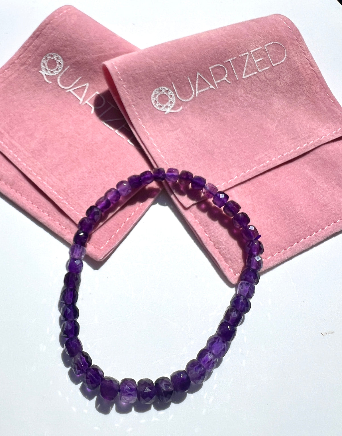 4mm AAA Amethyst Faceted Bracelet
