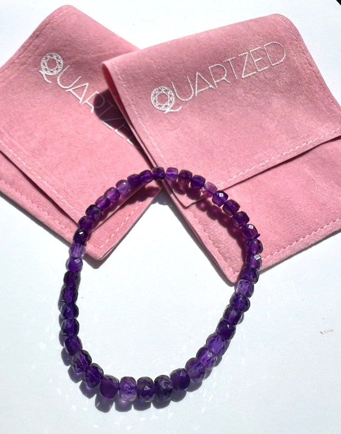 4mm AAA Amethyst Faceted Bracelet