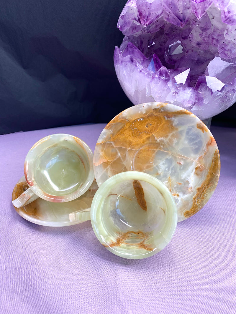Green Onyx Tea Cup and Saucer