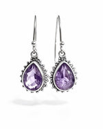 Amethyst Crystal Earrings – Drop Silver