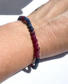 Sapphire and Ruby 4mm Faceted  Bracelet