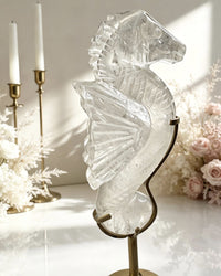 Clear Quartz Seahorse On Stand