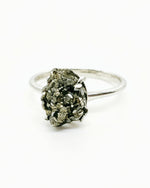Pyrite Crystal Ring – Raw Silver No. 2