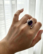 Amethyst Crystal Ring – Oval Silver
