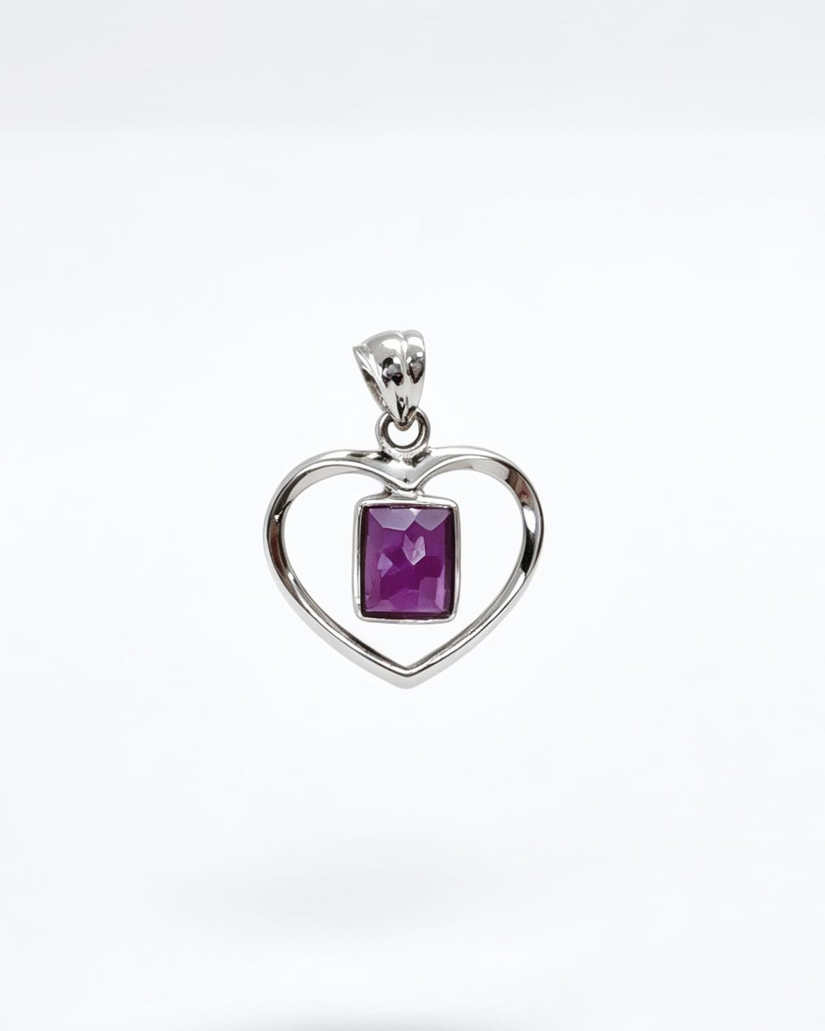 Ruby Pendant - Rectangle Silver