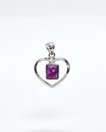 Ruby Pendant - Rectangle Silver