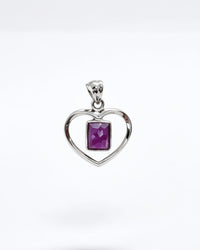 Ruby Pendant - Rectangle Silver