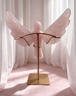Rose Quartz Angel On Gold Stand