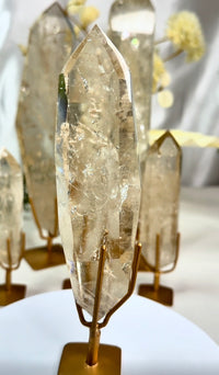 Natural Brazilian Citrine Free Form On Stand