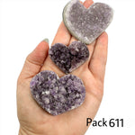 Raw Amethyst Heart Set of 3