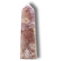 Flower Agate Obelisk with Amethyst Inclusions no. D944