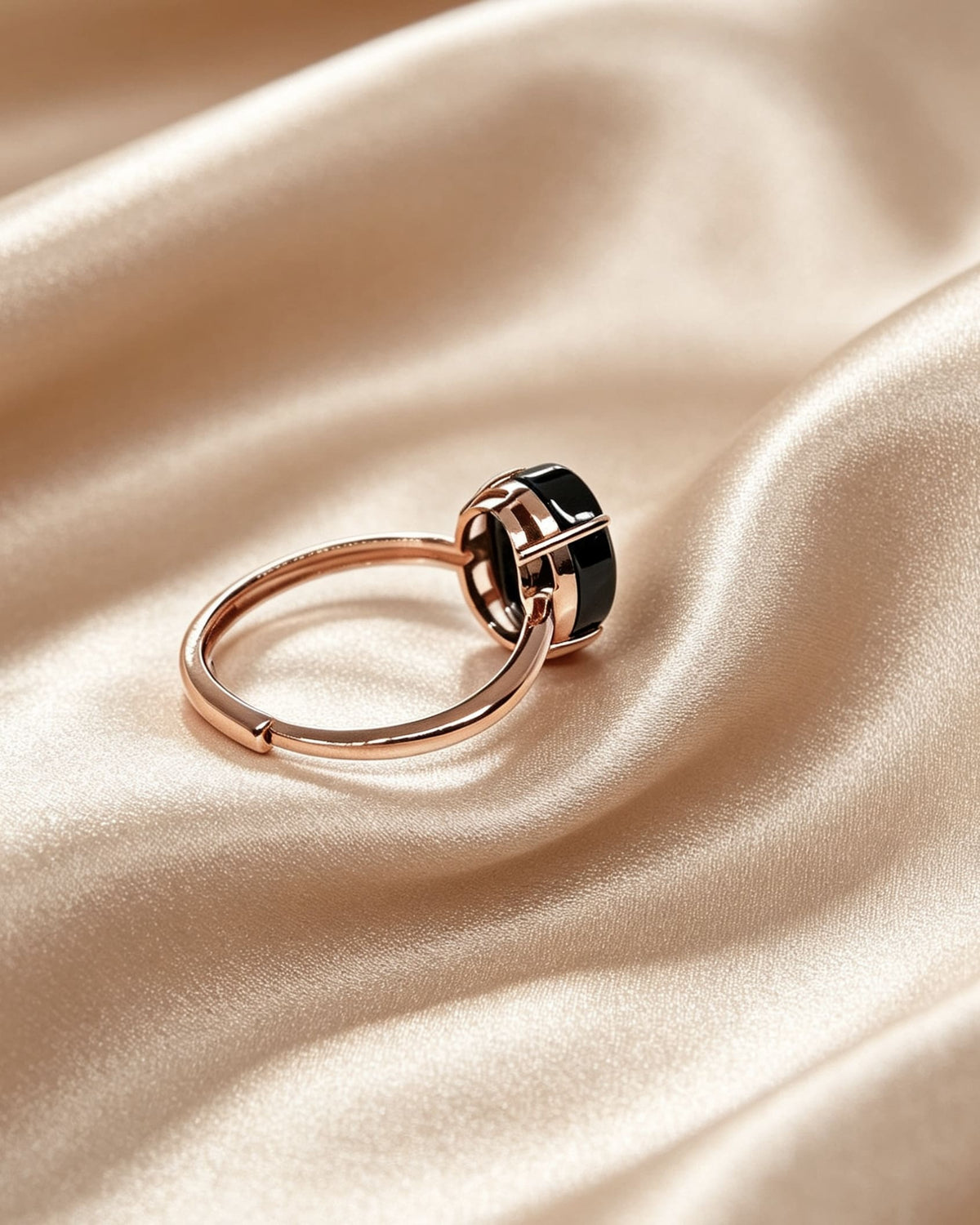 Oval Hematite Rose Gold Ring