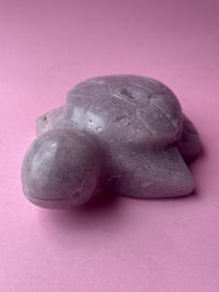 Pink Amethyst Crystal Turtle Carving