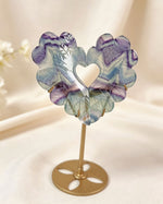 Rainbow Fluorite Crystal Wings – Heart with Stand
