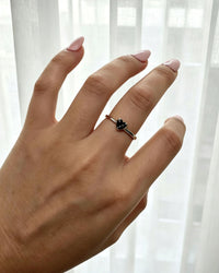 Moldavite Crystal Ring – Heart Silver