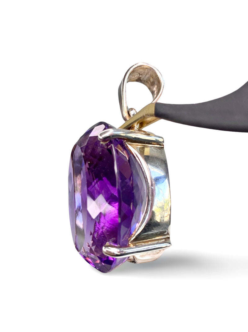 AAAA Grade Amethyst Faceted Pendant