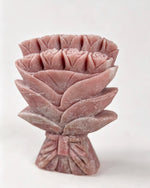 Pink Opal Crystal Rose Bouquet Carving