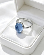 Aquamarine Crystal Ring – Oval Silver