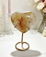 Golden Healer Faceted Heart On Stand No. 3