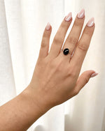 Oval Hematite Rose Gold Ring