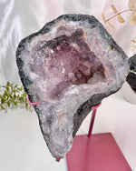Amethyst Flower With Sugar Angel Wings On Stand