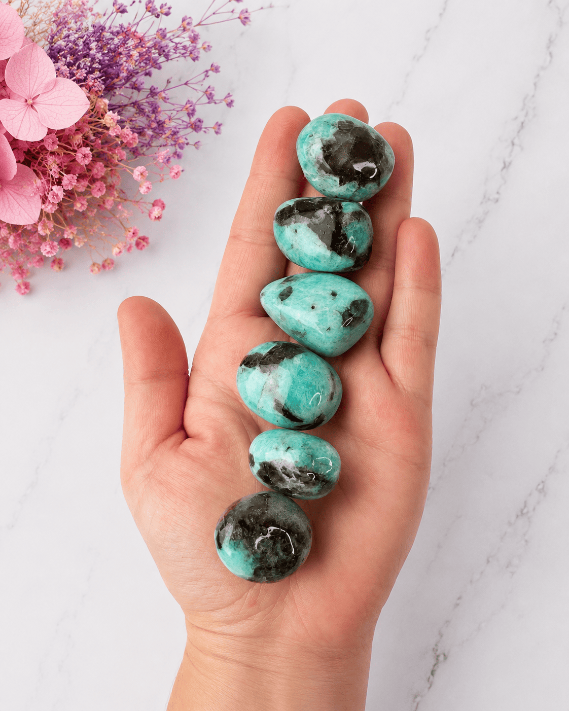 Amazonite With Smoky Tumbled Stone