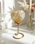 Golden Healer Faceted Heart On Stand No. 2