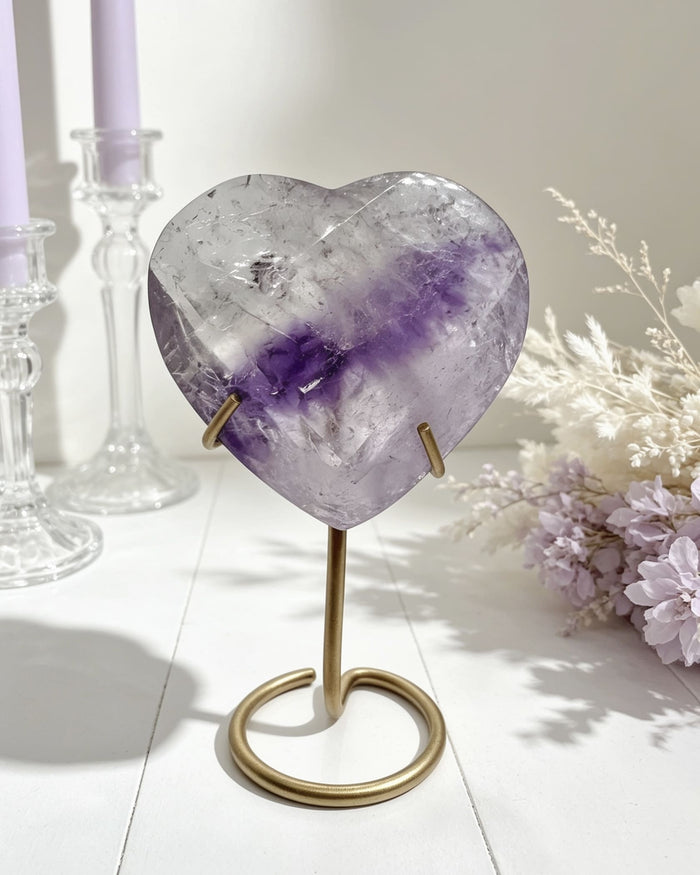 Amethyst Faceted Heart On Stand