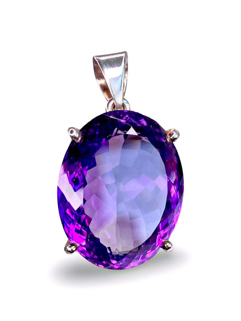 AAAA Grade Amethyst Faceted Pendant
