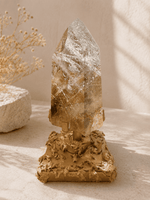 Natural Brazilian Smoky Citrine Tower On Spinning Stand