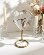 Clear Lemurian Faceted Heart On Stand No. 3