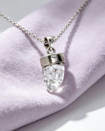 Herkimer Diamond Crystal Pendant – Raw Silver