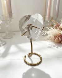 Clear Lemurian Faceted Heart On Stand No. 3