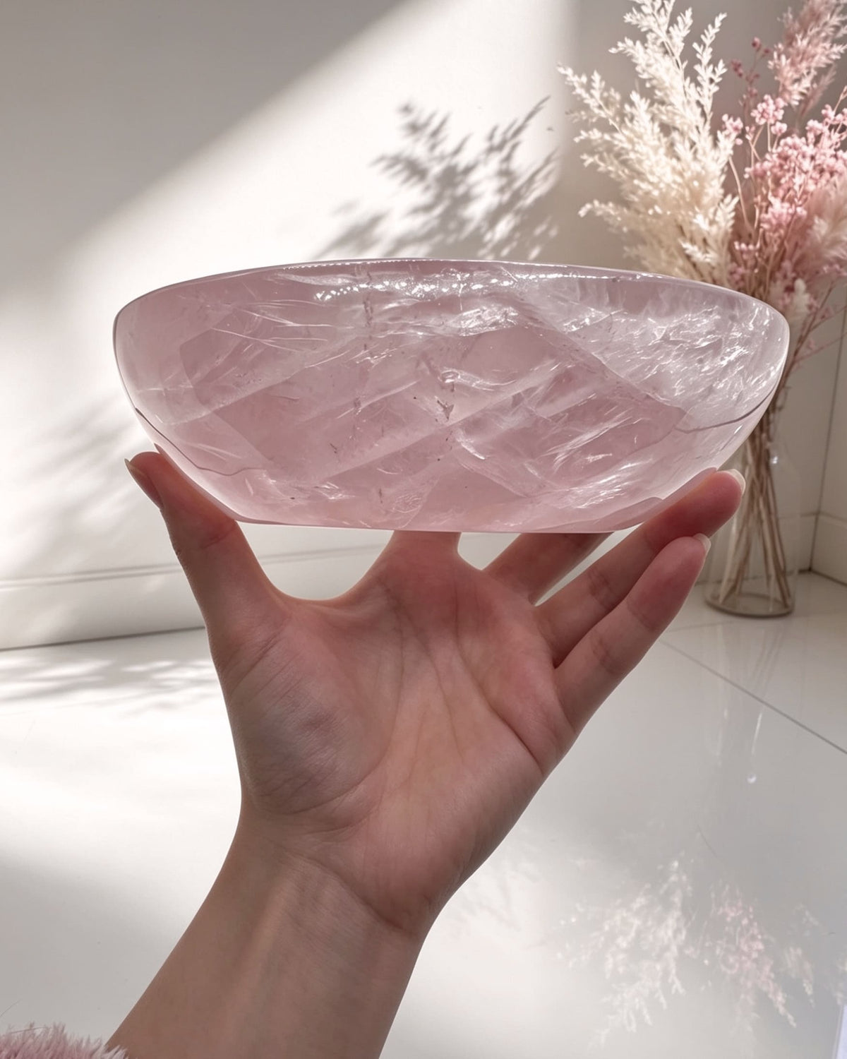 AA Grade Rose Quartz Bowl
