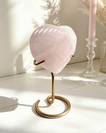 Rose Quartz Faceted Heart On Stand No. 2